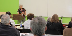 Dr. Dale Dewar speaks to the Canadain Peace Research Association (Photo: Matthew Sheriko)